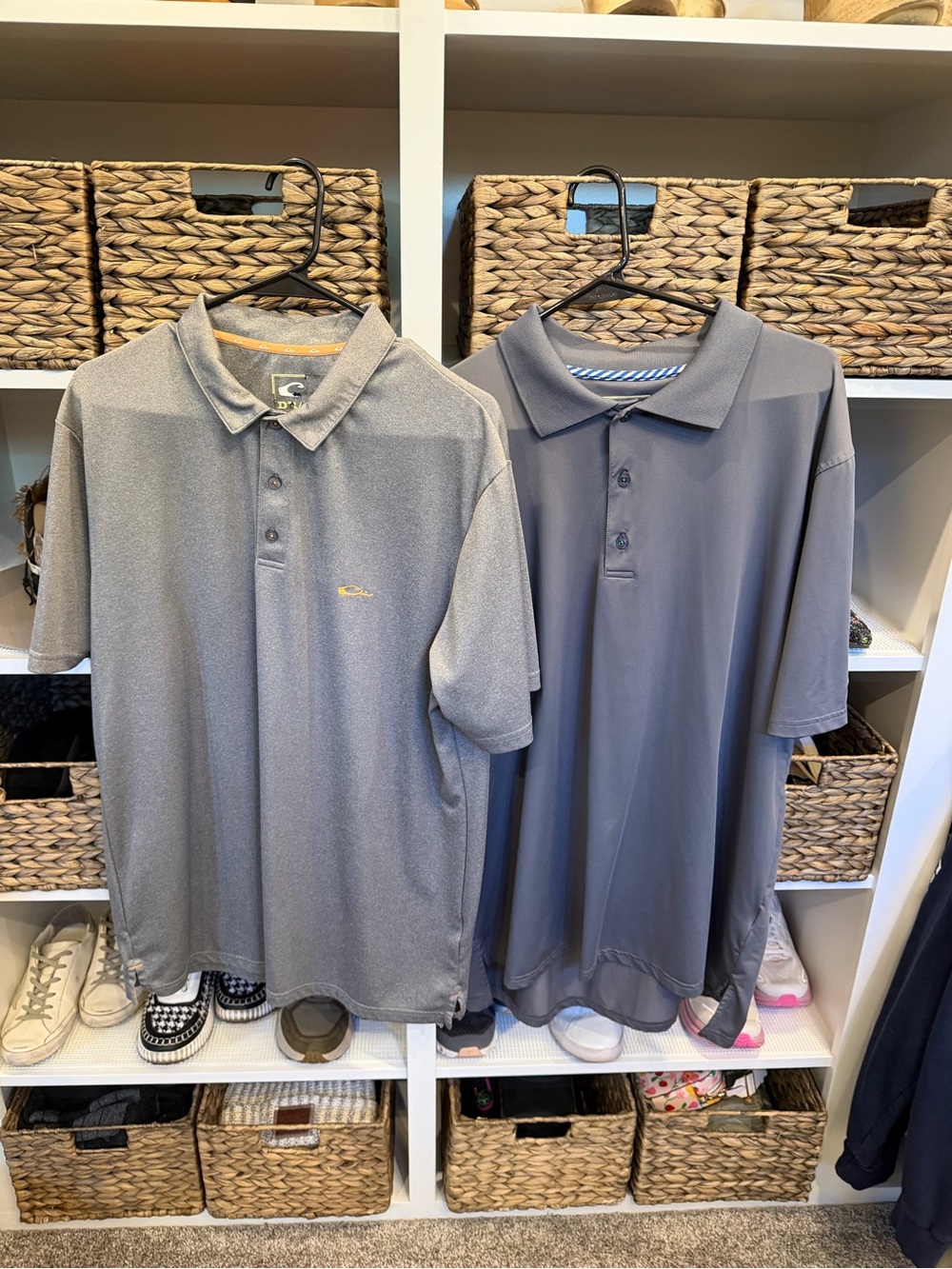 Drake Men’s Gray Polo Pair - Light and Charcoal Gray